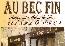 menus du restaurant : AU BEC FIN